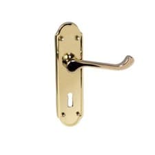 Image of Beaumont Door Handles Brass, Chrome or Satin Chrome Latch, Lock or Bathroom