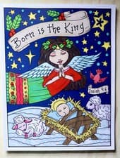 Image of Deborah Muller, Born Is the King, Nativity Colouring Book