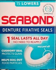 Image of Seabond Denture Fixative Seals | Lowers Original 15 Pack 