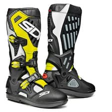 Image of Sidi Atojo SRS Motocross Motorbike Boots Off Road White Black Yellow Flo