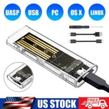 Image of New M.2 NVMe SSD to USB 3.2 Type-C Enclosure Case Converter Adapter M&B+ M Key