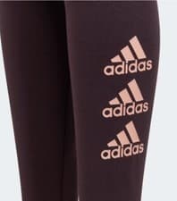 Image of Junior Girls Adidas Stripe Logo Leggings Grey