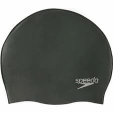 Image of Speedo Silicone Moulded Swimming Cap Black Mens Womens