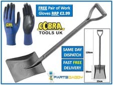 Image of Heavy Duty Steel Square Mouth Builders Gardening Shovel Durable D Handle 25-48