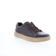 Image of Rockport Total Motion Tarquin Mens Brown Leather Lifestyle Trainers Shoes