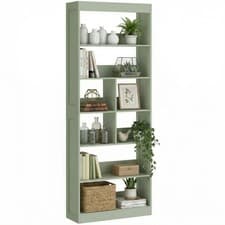 Image of HOMCOM Bookcase, 6-Tier Bookshelf with Anti-Tipping Design, Green