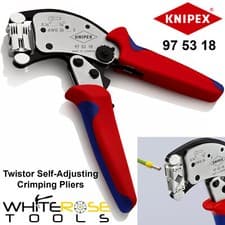 Image of Knipex Crimping Pliers Twistor Self Adjusting Wire Ferrules Rotatable Die Head
