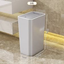 Image of Odour Proof Kitchen Bathroom Bin One Touch Lid Plastic Waste Bin Space Saving Le