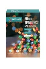 Image of 50 Multi Colour LED Christmas Lights Premier Multi Action Battery Operated Timer