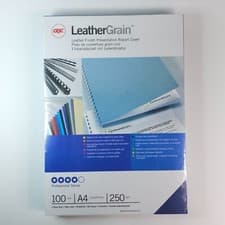 Image of GBC LeatherGrain Report Cover Plates - A4 / Pack of 100 / 250GSM / Royal Blue