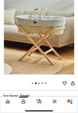 Image of The Little Green Sheep Organic Knitted Moses Basket, Mattress and Foldable Stand