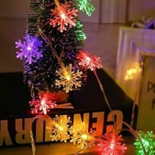 Image of Christmas LED Curtain Window Snowflake String Fairy Lights Xmas Tree Home Decor