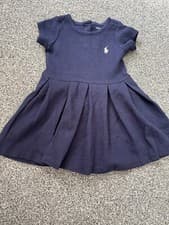 Image of RALPH LAUREN Baby Girl Navy Dress RRP £79 - 6 M - 70 Cm