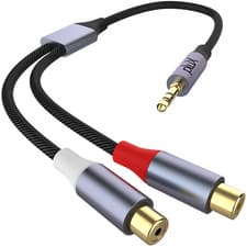 Image of RCA to Jack Adapter Aux to RCA 3.5mm Jack to 2 RCA Female Audio Cable Wire Lead