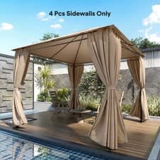 Image of 4 Pack Replacement Gazebo Curtains Privacy Panel for 3 x 3 m Gazebo