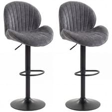 Image of HOMCOM Modern Bar Stools Set of 2, Swivel Counter Height Barstools, Grey