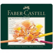Image of Faber-Castell Tin of 24 Polychromos Colour Pencils