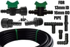 Image of 13mm HOZELOCK AUTOMATIC WATERING COMPATIBLE PIPE & GARDEN IRRIGATION CONNECTORS