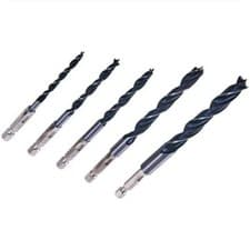 Image of 5 PC 1/4" HEX SHANK WOOD DRILL BIT SET 4 5 6 8 10mm QUICK RELEASE CARBON STEEL