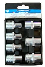 Image of Silverline Socket Set 1/2" Drive 6pt Metric 7pce