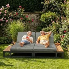 Image of Garden Daybed, Double Sun Lounger Outdoor Lounge Sunbed 2 Seater Patio Furniture