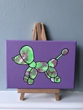 Image of Hand decorated Canvas Wall Art A5Size Using Paint And Decopauge