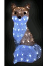 Image of Acrylic Fox Christmas Outdoor Garden Decoration - 54cm - 100 Ice White LED's