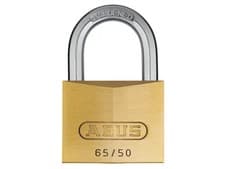 Image of ABUS 65/ Brass Padlock | 20mm to 50mm | Carded, Keyed Alike, Long Shackle