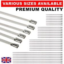 Image of 10 X STRONG STAINLESS STEEL MARINE GRADE METAL CABLE TIES ZIP TIE WRAPS EXHAUST
