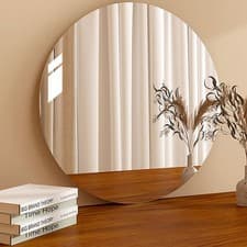 Image of Large Self-Adhesive Mirror Frameless Unframed Bathroom Bedroom Wall Round 40cm