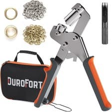 Image of DuroFort 10mm Eyelet Punch Kit 500pcs Eyelets & Pliers Grommet Tool Set