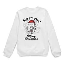 Image of The Goonies Christmas Jumper Adults White Official HO! HO! HO! You Guys!