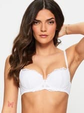 Image of Ann Summers Sexy Lace Balcony Bra, White, Size 44F