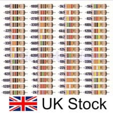 Image of 20 x 1/8W 5% Carbon film Resistors 1/8 Watt 10 ohm - 1M ohm 0.125 W Resistor