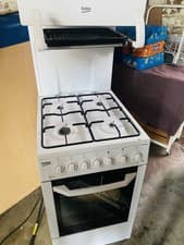 Image of Gas Cooker Free Standing Beko With Grill And Oven White
