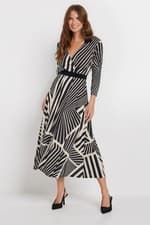 Image of M&Co Abstract Print Midi Wrap Dress