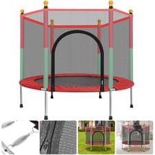 Image of 5FT Kid Trampoline With Safety Net Enclosure Children Outdoor Garden Fun Toy UK