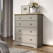 Image of Grey Compact Corona 4 Drawer Chest
