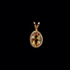 Image of 9ct Yellow Gold Oval Citrine Pendant (8mm x 6mm) - Optional Chain