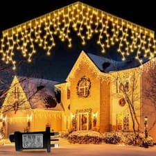 Image of 400 Icicle Lights Christmas 17M Super Bright LED Snowing Effect Outdoor Light UK