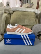 Image of Adidas Originals Gazelle Wonder Clay White Trainers Shoes BNIB Size 10uk Men’s