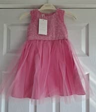 Image of NEW MONSOON - Age 18 - 24 Months - Bright Pink Sequin Bodice Tulle Dress