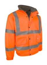 Image of Beeswift Hi-Vis Fleece Lined Bomber Jacket Orange Size S