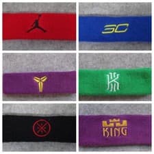 Image of NBA Players Headband Choose From Curry Jordan Wade Kobe Kyrie & Lebron