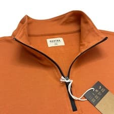 Image of Mantra Essential Pullover 1/4 Zip Mango Peruvian Pima Cotton French Terry Mens M
