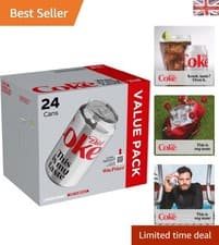 Image of Refreshing Diet Coca-Cola 330ml Cans - Pack of 24 - -Friendly & Nut-Free