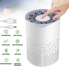 Image of USB Air Purifier With Multi Filter Design HEPA UV Light For Clean Indoor Air