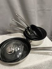 Image of Swan 5pc Fry/Saucepan Stainless Still Non-Stick New No Box