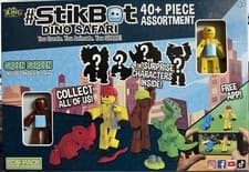 Image of STIKBOT DINO SAFARI PACK 40 PIECE ASSORTMENT PLAY SET with 4 surprise figures !