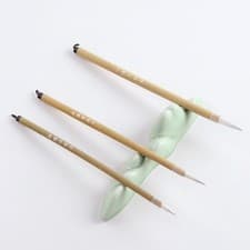 Image of 3 Pieces Pottery Brush Artists Paint Brush Different Shapes Ceramic Glaze